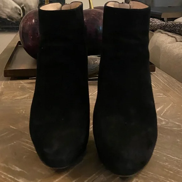 Prada Black Ankle Boots Suede Minimalist Design - Picture 2 of 9